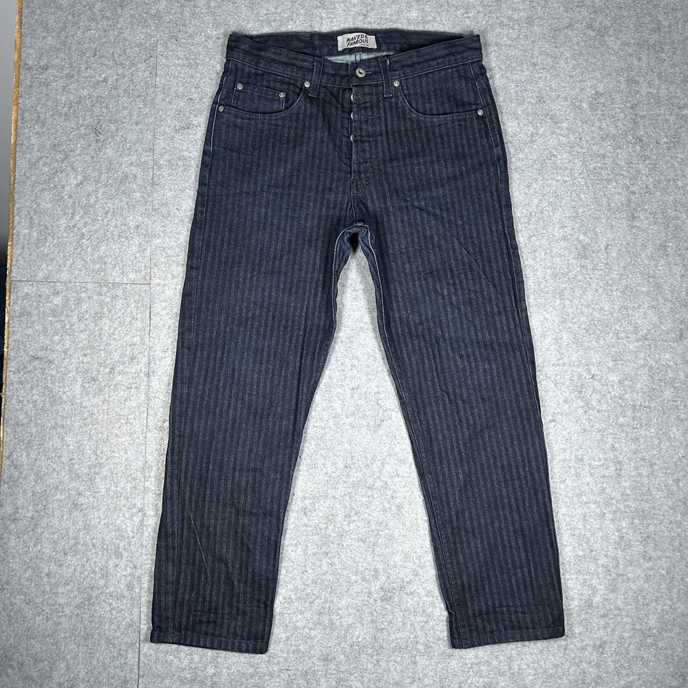 Naked & Famous Easy Guy Denim Jeans Mens 32 Indigo Herringbone Raw Selvedge